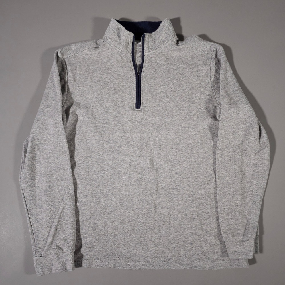 01.ALGO Quarter Zip Pullover Mens L Gray‎ Performance UPF 40 Cotton Modal Blend